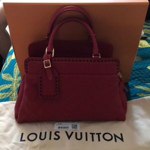 Authentic Red Louis Vuitton Vosges Handbag